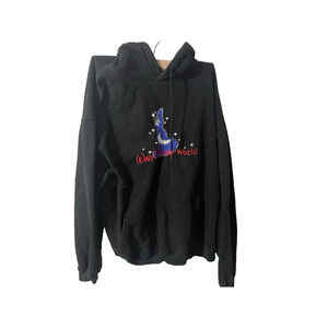 Walt Disney World Sorcerer Fantasia Hat Embroidery Mickey Hoodie Sweatshirt XL